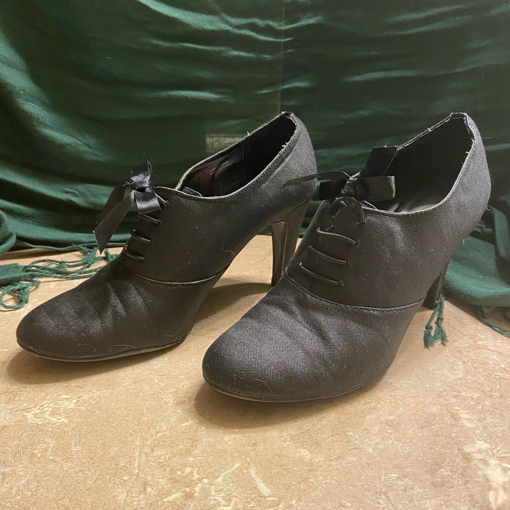 Black booted heels